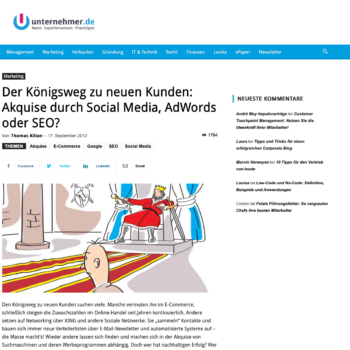 Der Königsweg zu neuen Kunden: Akquise durch Social Media, AdWords oder SEO? Vorschau
